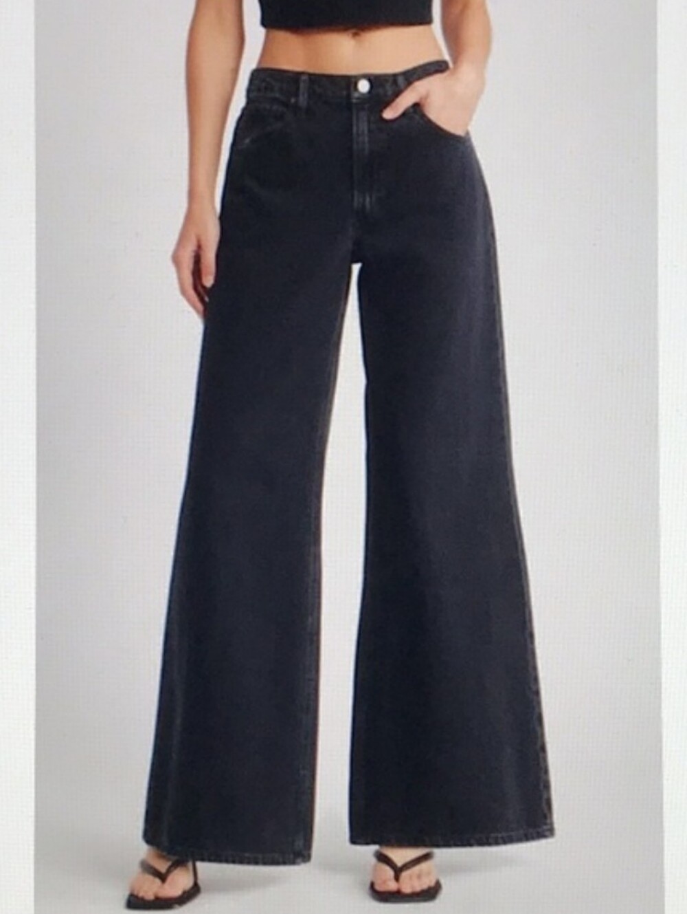 Frame Denim Wide-Leg Jeans in Black Size 27 Nwot